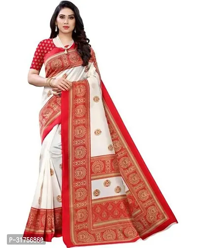 Stylish Multicoloured Cotton Saree with Blouse piece For Women-thumb0