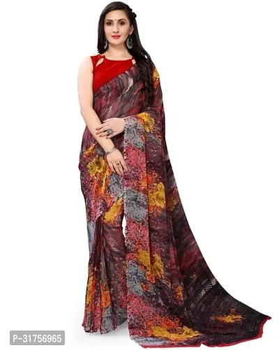 Stylish Multicoloured Cotton Saree with Blouse piece For Women