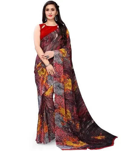 Stylish Georgette Saree with Blouse piece For Women