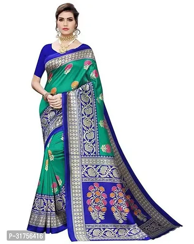 Stylish Multicoloured Cotton Saree with Blouse piece For Women-thumb0