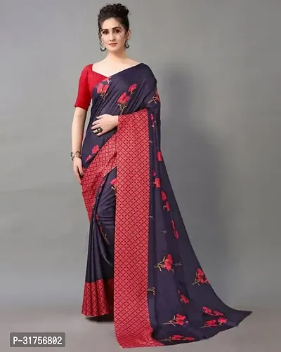 Stylish Blue Cotton Saree with Blouse piece For Women