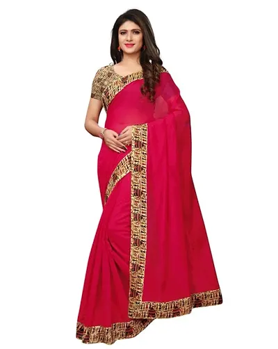 Beautiful Aura Silk Embellished Saree With Blouse Piece For Women