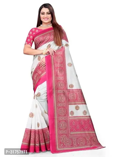 Stylish Multicoloured Cotton Saree with Blouse piece For Women-thumb0