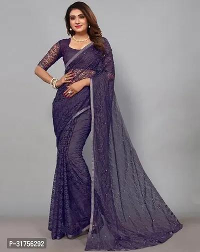 Stylish Blue Cotton Saree with Blouse piece For Women