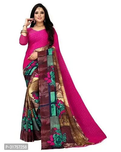 Stylish Multicoloured Cotton Saree with Blouse piece For Women-thumb0