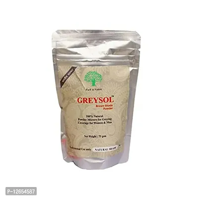 GREYSOL 100% Natural Powder Mixture For Greying Coverage For Women And Men (75g) (75g, Brown)-thumb0