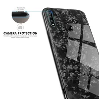 Coverskart Luxurious Marble Pattern Bling Shell Back Glass Case Cover with Soft TPU Bumper for Vivo Z1pro, (Black)-thumb1