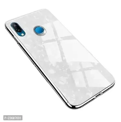 Coverskart Luxurious Marble Pattern Bling Shell Back Glass Case Cover with Soft TPU Bumper for Samsung Galaxy S8 (Samsung M20, White)-thumb3