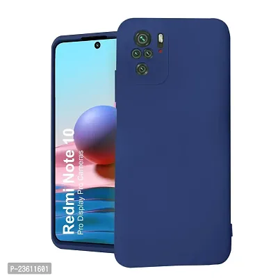 CoversKart Compatible with Redmi Note 10 / Redmi Note 10S Ultra Slim Soft Silicone Back Cover | Inner Microfiber | Camera Protection Back Case (Blue)-thumb0