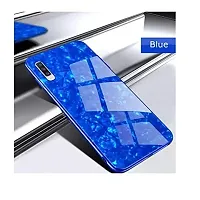 Coverskart Luxurious Marble Pattern Bling Shell Back Glass Case Cover with Soft TPU Bumper for (Xiaomi Mi A3, Blue)-thumb3