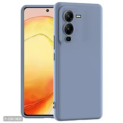 CoversKart Compatible with VIVO V25 Pro 5G Ultra Slim Soft Silicone Back Cover | Inner Microfiber | Camera tection Back Case (Grey)