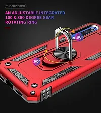 AEMA? Luxury Dual Layer Hybrid Shockproof Armor Defender Case with 360 Degree Metal Rotating Finger Ring Holder Kickstand for (VIVO S1, Red)-thumb2