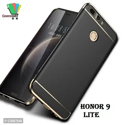 CoversKART 3in1 Bumper PC Hard Back Case Plastic Dual Layer Thin Electroplate Matte Back Cover for Honor 9 LITE Black