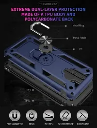 AEMA? for Poco M2 Pro Luxury Dual Layer Hybrid Shockproof Armor Defender Case with 360 Degree Metal Rotating Finger Ring Holder Kickstand for (Blue)-thumb4