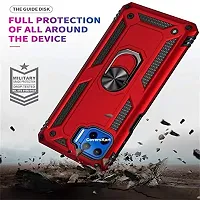 AEMA? for Oppo F17 Pro Luxury Dual Layer Hybrid Shockproof Armor Defender Case with 360 Degree Metal Rotating Finger Ring Holder Kickstand for Oppo F17 Pro, (Blue)-thumb2