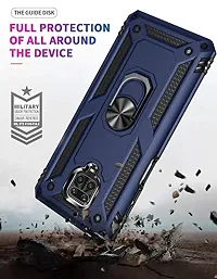 AEMA? for Poco M2 Pro Luxury Dual Layer Hybrid Shockproof Armor Defender Case with 360 Degree Metal Rotating Finger Ring Holder Kickstand for (Blue)-thumb3