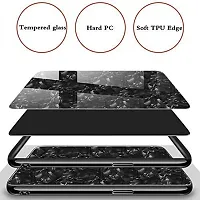 Coverskart Luxurious Marble Pattern Bling Shell Back Glass Case Cover with Soft TPU Bumper for Samsung Galaxy M30s, (Black)-thumb2