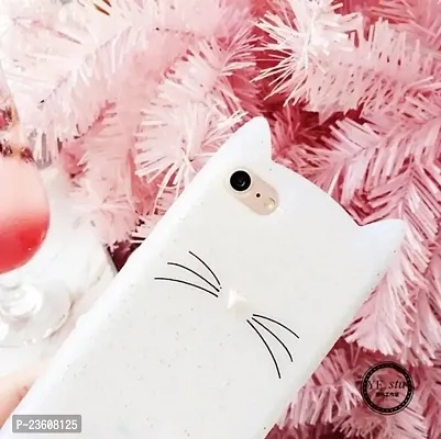 ae mobile accessorize 3D CARTOON SERIES Cute Cat Beard Silicone Case Cover for Iphone (Iph 7 + Wht)-thumb0