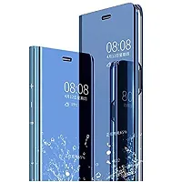 Coverskart Mirror Flip Cover Semi Clear View Smart Cover Phone S-View Clear, Kickstand FLIP Case for Xiaomi Redmi Y2 Blue (Sensor flip is not Working)-thumb1