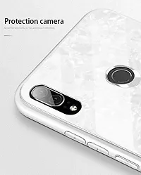 Coverskart Luxurious Marble Pattern Bling Shell Back Glass Case Cover with Soft TPU Bumper for Xiaomi Redmi Note 7/ Redmi Note 7pro,/ Redmi 7s (White)-thumb1