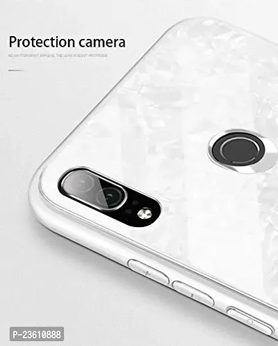 Coverskart Luxurious Marble Pattern Bling Shell Back Glass Case Cover with Soft TPU Bumper for Xiaomi Redmi Note 7/ Redmi Note 7pro,/ Redmi 7s (White)-thumb2