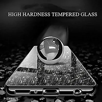 Coverskart Luxurious Marble Pattern Bling Shell Back Glass Case Cover with Soft TPU Bumper for Vivo V15pro, (Black)-thumb2