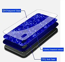 Coverskart Luxurious Marble Pattern Bling Shell Back Glass Case Cover with Soft TPU Bumper for Xiaomi Redmi Note 6pro, (Blue)-thumb4