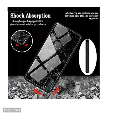 Coverskart Luxurious Marble Pattern Bling Shell Back Glass Case Cover with Soft TPU Bumper for Samsung Galaxy S20 Ultra (Black)-thumb3