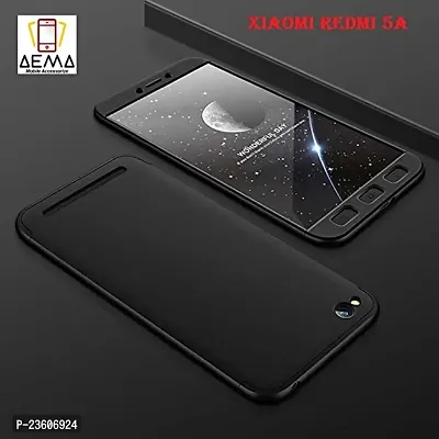 AEMA? Original 100% 360 Degree XIAOMI REDMI 5A Front Back Cover Case with Tempered Black