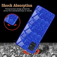 Coverskart Back Cover for Oppo A52 Marble Cover Case, Marble Pattern Anti Scratch Toughened Glass Back Case with Electroplated TPU Bumper Back Case (Blue)-thumb2