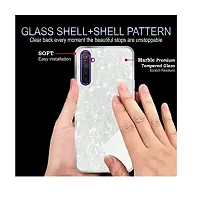 Coverskart Back Cover for Mi 10 Marble Cover Case, Marble Pattern Anti Scratch Toughened Glass Back Case with Electroplated TPU Bumper Back Case (White)-thumb2