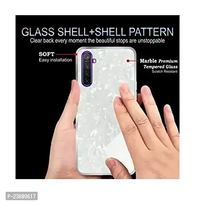 Coverskart Back Cover for Mi 10 Marble Cover Case, Marble Pattern Anti Scratch Toughened Glass Back Case with Electroplated TPU Bumper Back Case (White)-thumb3