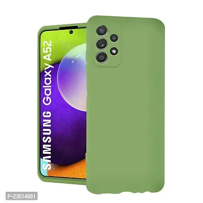 CoversKart Compatible with Samsung Galaxy A52 4G /A52 5G / A52s 5G Ultra Slim Soft Silicone Back Cover | Inner Microfiber | CameraRtection Back Case (Parrot Green)