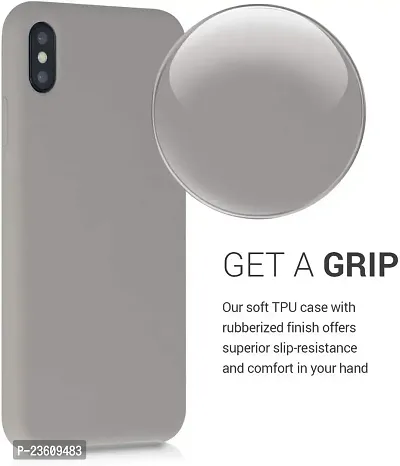 CoversKART? Compatible with iPhone Xs (5.8inch) Phone Soft Liquid Silicone Slim Rubber Protective Phone Case Cover (Grey)-thumb2