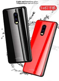 Coverskart Luxury Premium Tempered Glass Protection Hard Soft Silicone Back Case for OnePlus 6t / One Plus 6T / 1+6T Red-thumb3