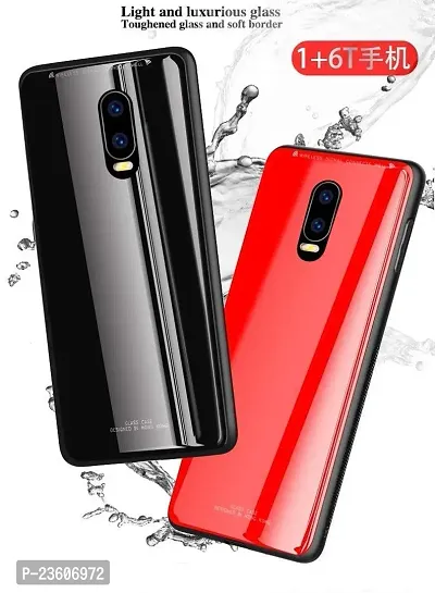 Coverskart Luxury Premium Tempered Glass Protection Hard Soft Silicone Back Case for OnePlus 6t / One Plus 6T / 1+6T Red-thumb4