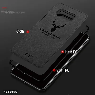 Coverskart (TM) Deer Cloth Canvas Texture Fabric Leather Case for Samsung Galaxy S10 (Black)-thumb2