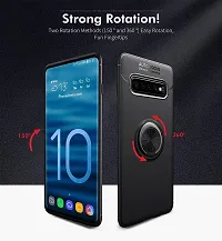 Coverskart? Shock Proof Sleek Rubberized AutoFocus with Beautiful Shockproof Ring Holder Stand Magnetic Aluminum Metal Case Cover Back Cover for Samsung Galaxy S10 (Black)-thumb2