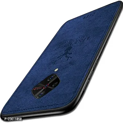 Coverskart (TM) for Vivo S1 Pro Deer Cloth Canvas Texture Fabric Leather Back Case for Vivo S1 Pro (Blue)-thumb0