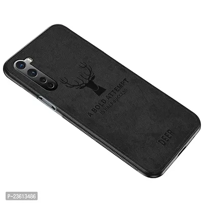 AE Mobile Accessorize? for One Plus NORD / 1+ NORD Deer Cloth Canvas Texture Fabric Leather Case for Samsung Galaxy A70 / A70s, (Black)-thumb0