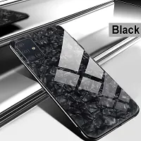 Coverskart Back Cover for Oppo A52 Marble Cover Case, Marble Pattern Anti Scratch Toughened Glass Back Case with Electroplated TPU Bumper Back Case (Black)-thumb2