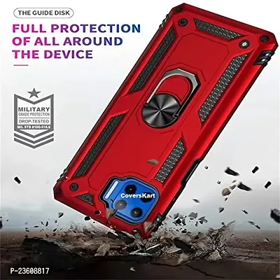 AEMA? Oppo F17 Luxury Dual Layer Hybrid Shockproof Armor Defender Case with 360 Degree Metal Rotating Finger Ring Holder Kickstand for Oppo F17, (Blue)-thumb2