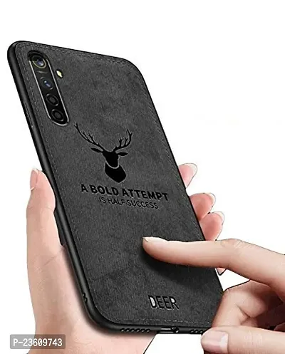 AE Mobile Accessorize? for Oppo F15 Deer Cloth Canvas Texture Fabric Leather Case for Oppo F15, (Black)