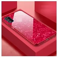 Coverskart Back Cover for Oppo A31 Marble Cover Case, Marble Pattern Anti Scratch Toughened Glass Back Case with Electroplated TPU Bumper Back Case (Red)-thumb3