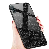 Coverskart Luxurious Marble Pattern Bling Shell Back Glass Case Cover with Soft TPU Bumper for Vivo Z1pro, (Black)-thumb2