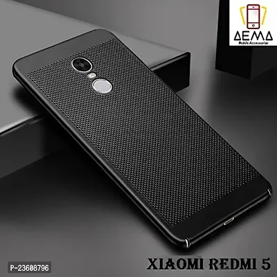 AEMA (TM) Ultra Thin Shockproof Heat Dissipation Hollow Phone Hard Back PC Cover Case for Xiaomi Redmi 5 (Black)