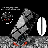 Coverskart Luxurious Marble Pattern Bling Shell Back Glass Case Cover with Soft TPU Bumper for Samsung Galaxy S20 Plus, (Black)-thumb4