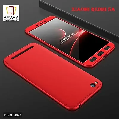 AEMA? Original 100% 360 Degree XIAOMI REDMI 5A Front Back Cover Case with Tempered RED