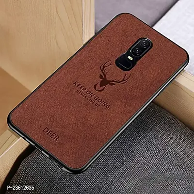 AE Mobile Accessorize? Deer Cloth Canvas Texture Fabric Leather Case for Oppo F11 Pro, (Brown)-thumb0