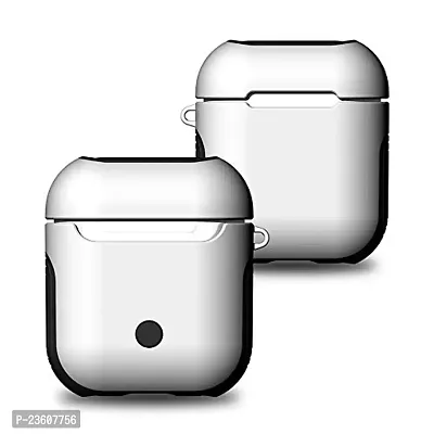 ae mobile accessorize AEMA 2 in 1 Protective Cover Skins with Soft Silicone and Hard Case Double Shockproof Design for Airpods (White)